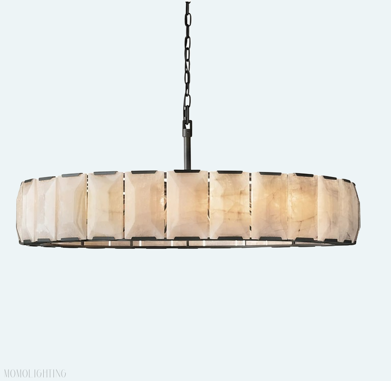 Harlow Calcite Round Chandelier D60"-Momo Lighting
