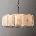 Harlow Calcite Round Chandelier-Momo Lighting