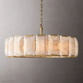 Harlow Calcite Round Chandelier-Momo Lighting