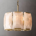 Harlow Calcite Round Chandelier-Momo Lighting