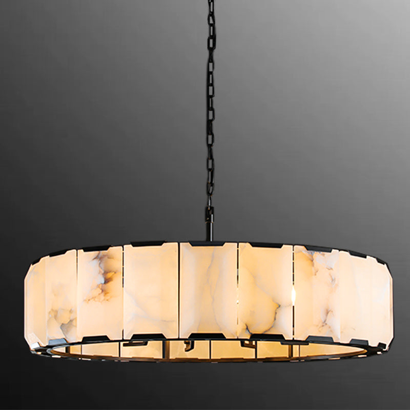 Harlow Calcite Round Chandelier-Momo Lighting