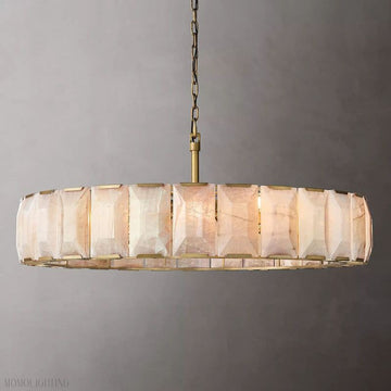 Harlow Calcite Round Chandelier-Momo Lighting