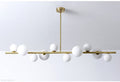 Horizontal Linear Ceiling Hanging Chandelier with Ball Lamps-Momo Lighting