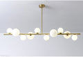 Horizontal Linear Ceiling Hanging Chandelier with Ball Lamps-Momo Lighting