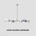 Horizontal Linear Ceiling Hanging Chandelier with Ball Lamps-Momo Lighting