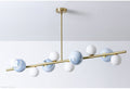 Horizontal Linear Ceiling Hanging Chandelier with Ball Lamps-Momo Lighting