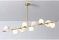 Horizontal Linear Ceiling Hanging Chandelier with Ball Lamps-Momo Lighting