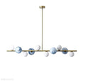 Horizontal Linear Ceiling Hanging Chandelier with Ball Lamps-Momo Lighting