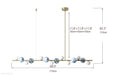Horizontal Linear Ceiling Hanging Chandelier with Ball Lamps-Momo Lighting