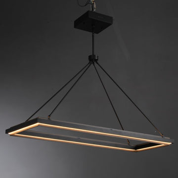 Knight Black Rectangular Chandelier 48"/62"