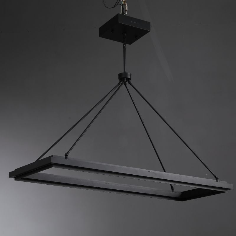 Knight Black Rectangular Chandelier 48"/62"