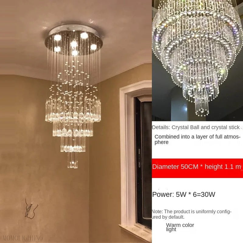 Iris Crystal Chandelier 43.3" 51.1" 59" 98.4''H-Momo Lighting