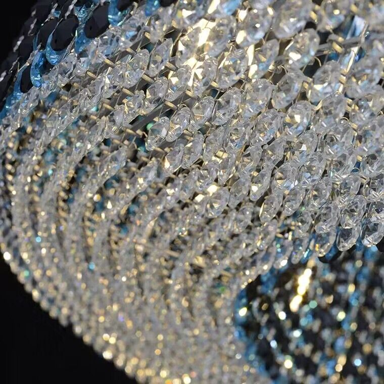 Italian Modern Light Luxury Round Crystal Chandelier Decorative Light Fixture for Living Room/Dining Room-Momo Lighting