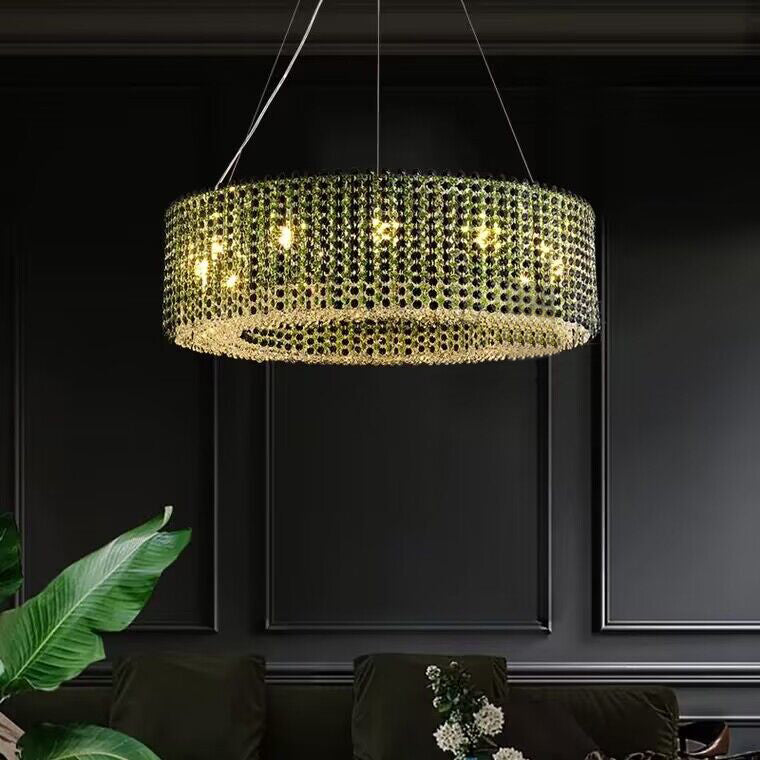 Italian Modern Light Luxury Round Crystal Chandelier Decorative Light Fixture for Living Room/Dining Room-Momo Lighting