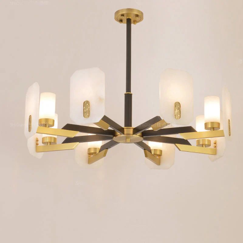 Janina Alabaster Round chandelier-Momo Lighting