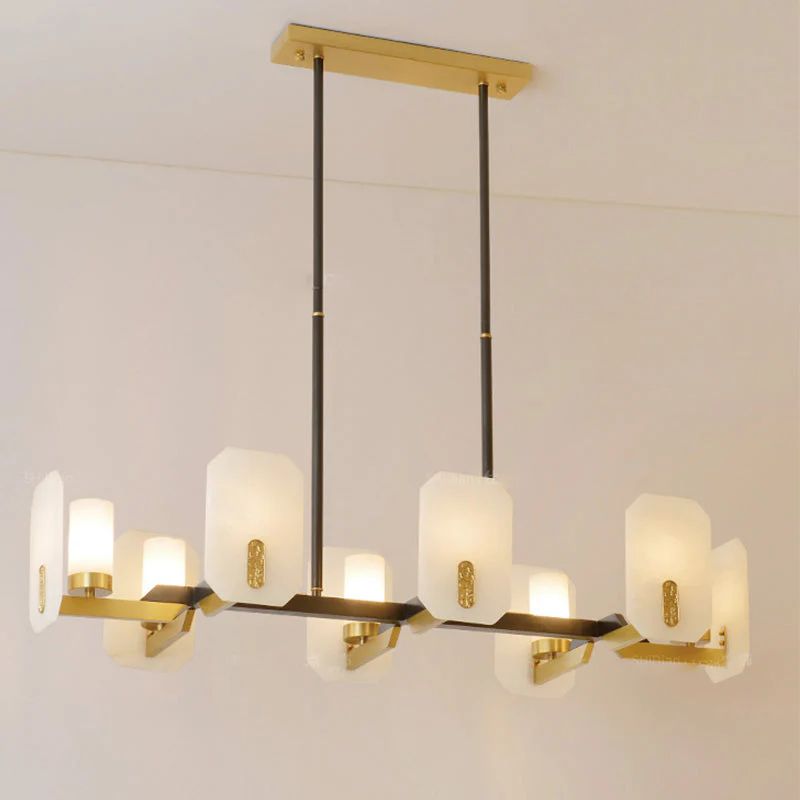 Janina Alabaster Round chandelier-Momo Lighting