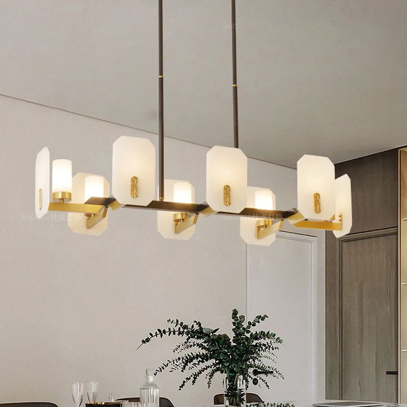 Janina Alabaster Round chandelier-Momo Lighting