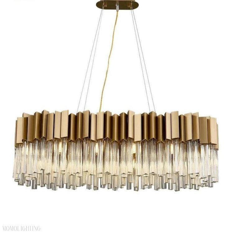 Kubica Oval Crystal Chandelier-Momo Lighting