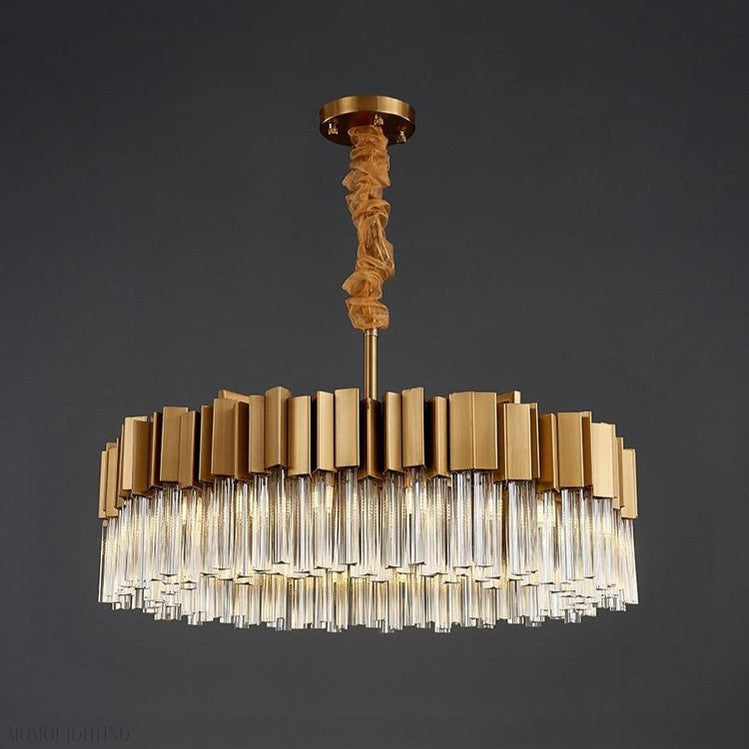 Kubica Round Crystal Chandelier-Momo Lighting