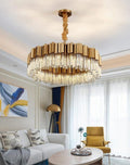 Kubica Round Crystal Chandelier-Momo Lighting