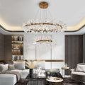 Kylia 2 Tier Ring Crystal Chandelier 60”-Momo Lighting