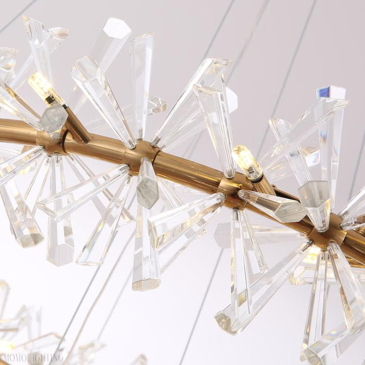 Kylia 2 Tier Ring Crystal Chandelier 72”-Momo Lighting