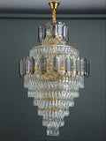 Large Staircase Crystal Chandelier Living Room Ceiling Light Fixture For Hotel Entrance In Gold Finish-Momo Lighting