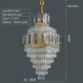 Large Staircase Crystal Chandelier Living Room Ceiling Light Fixture For Hotel Entrance In Gold Finish-Momo Lighting