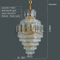 Large Staircase Crystal Chandelier Living Room Ceiling Light Fixture For Hotel Entrance In Gold Finish-Momo Lighting