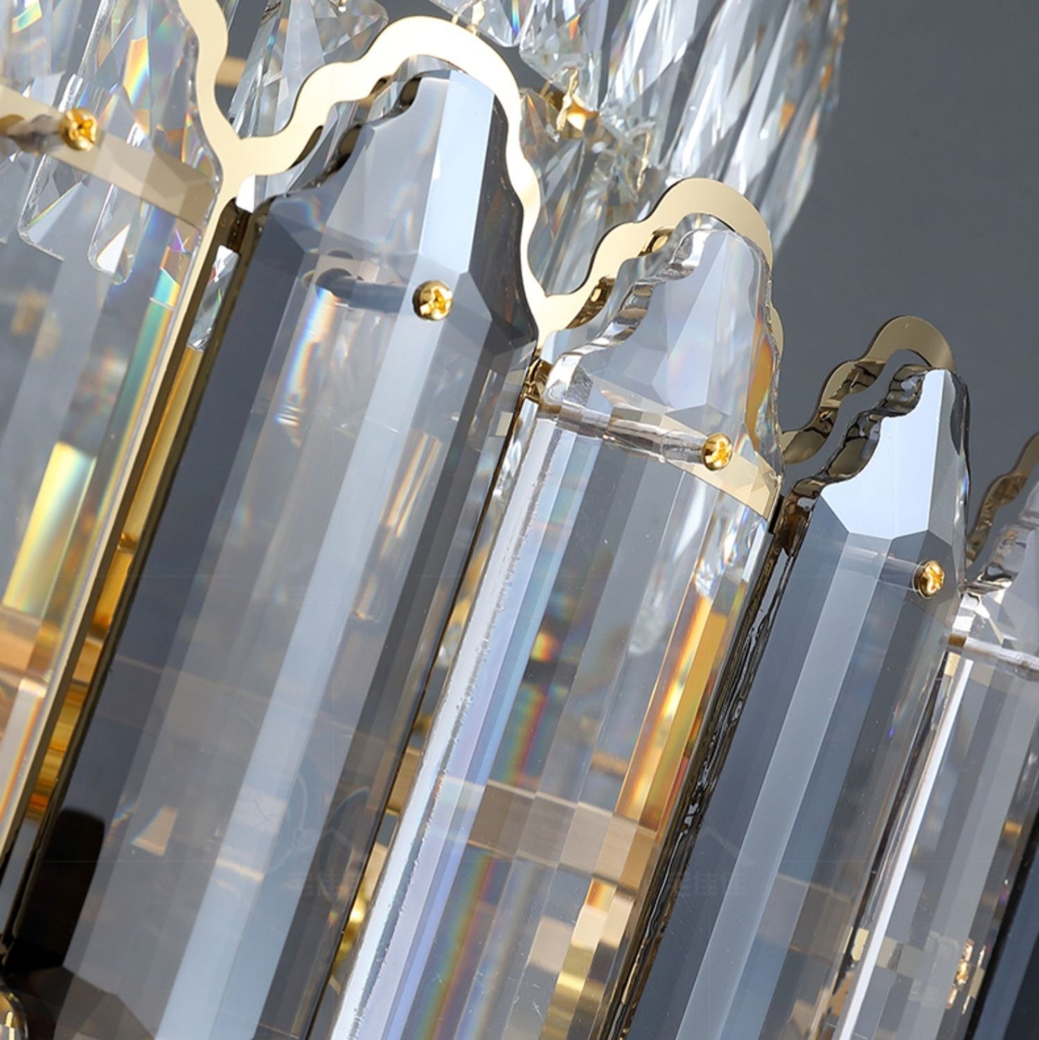 Large Staircase Crystal Chandelier Living Room Ceiling Light Fixture For Hotel Entrance In Gold Finish-Momo Lighting