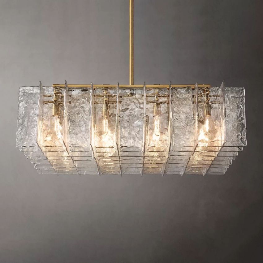 Lattic Square Glass Chandelier 49"-Momo Lighting