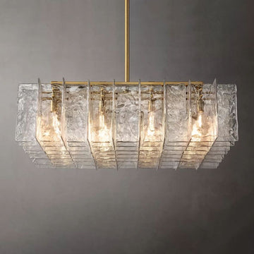 Lattic Square Glass Chandelier 49"-Momo Lighting