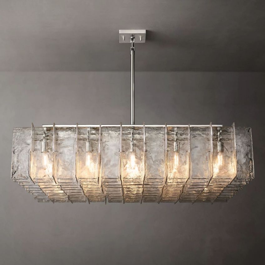Lattic Square Glass Chandelier 60"-Momo Lighting