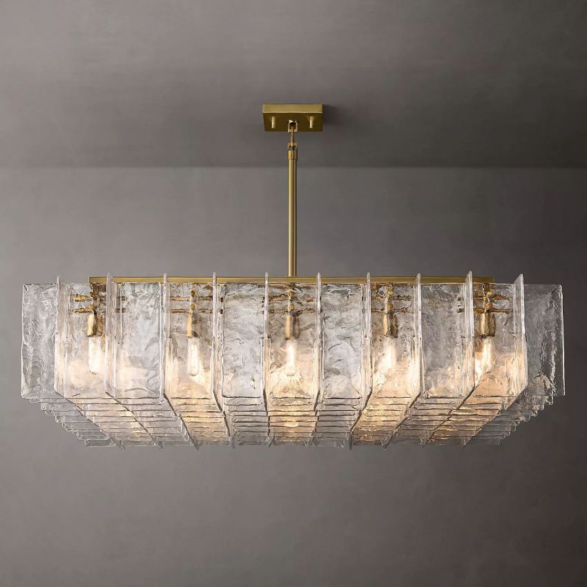 Lattic Square Glass Chandelier 60"-Momo Lighting