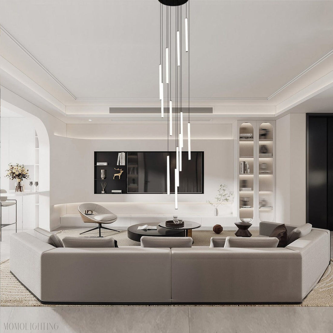 Leonardo Branch Glass Chandelier-Momo Lighting