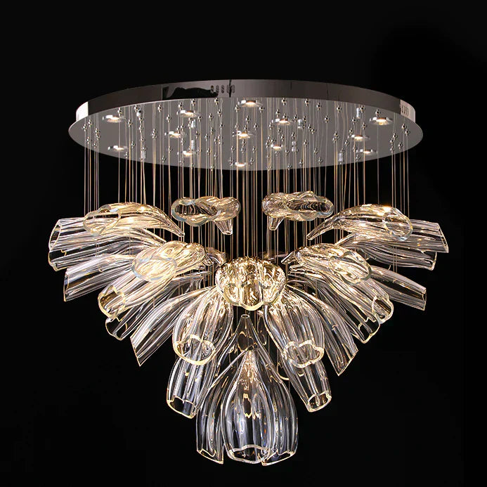 Light Luxury Art Design Petal-like Glass Chandeliers-Momo Lighting