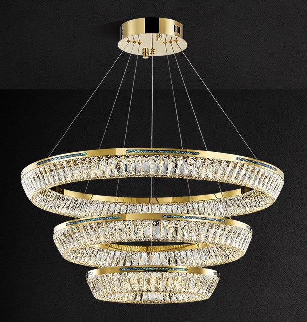 Light Luxury Creative Multi-layer Shell Crystal Art Chandelier for Living/Dining Room-Momo Lighting