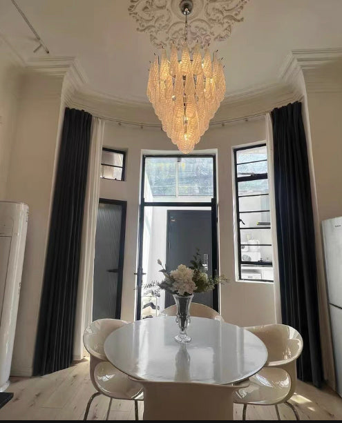 Light Luxury Multi-layered Teardrop Waterfall Chandelier for Living Room/Bedroom-Momo Lighting