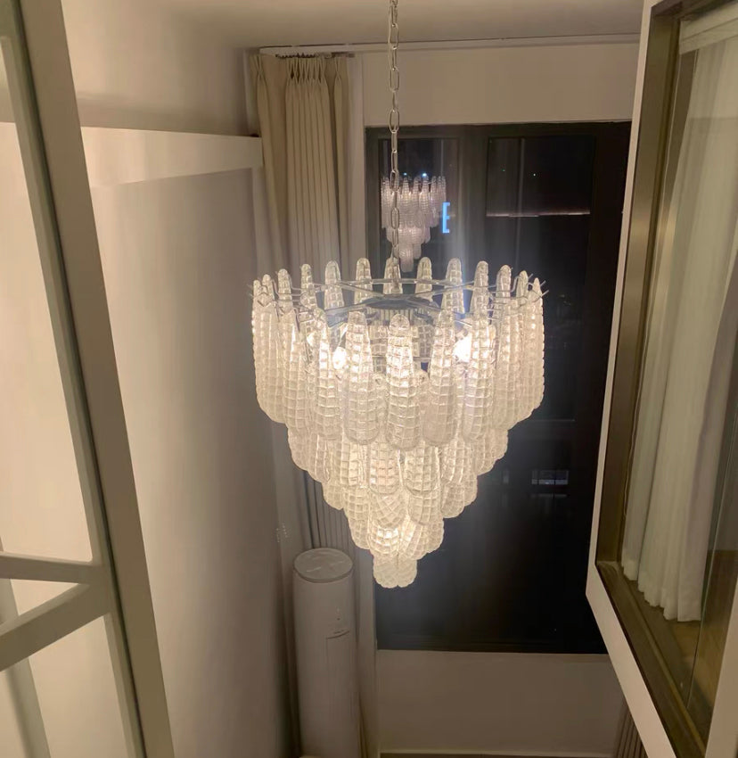 Light Luxury Multi-layered Teardrop Waterfall Chandelier for Living Room/Bedroom-Momo Lighting