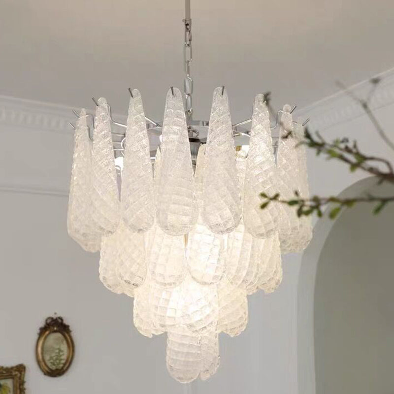 Light Luxury Multi-layered Teardrop Waterfall Chandelier for Living Room/Bedroom-Momo Lighting