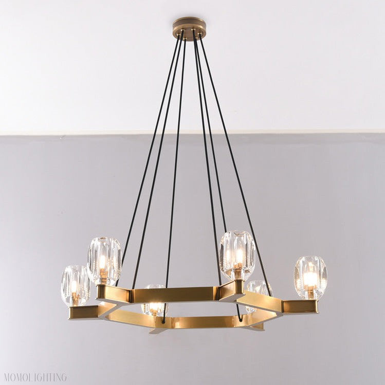 Linna Crystal Round Chandelier-Momo Lighting