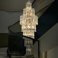 Long Crystal Staircase Chandelier Large Foyer Living Room Entryway Ceiling Light Fixture-Momo Lighting