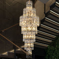 Long Crystal Staircase Chandelier Large Foyer Living Room Entryway Ceiling Light Fixture-Momo Lighting