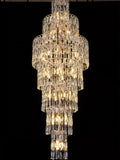 Long Crystal Staircase Chandelier Large Foyer Living Room Entryway Ceiling Light Fixture-Momo Lighting