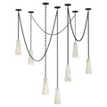 Luccas Alabaster 15 Light Chandelier with Adjustable Brass/Black Chain-Momo Lighting