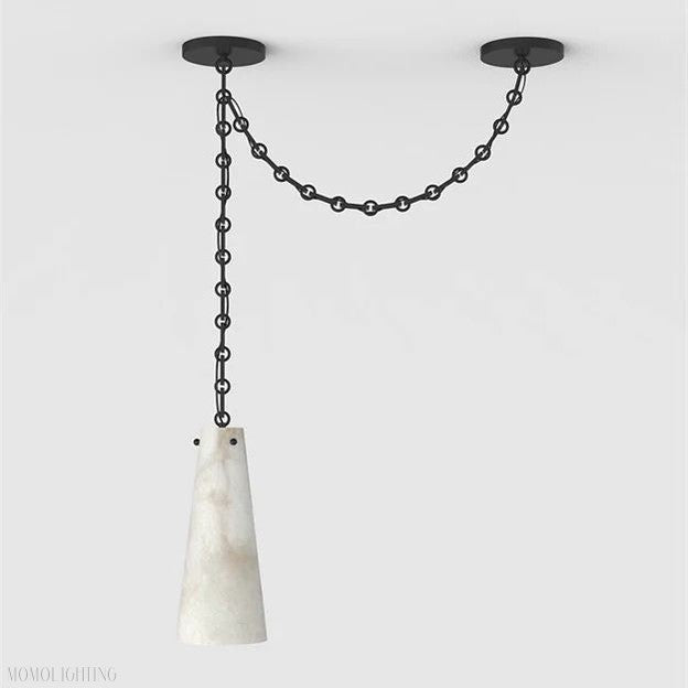 Luccas Contemporary Alabaster 1-Light Chandelier-Momo Lighting