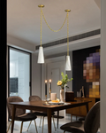 Luccas Contemporary Alabaster 1-Light Chandelier-Momo Lighting