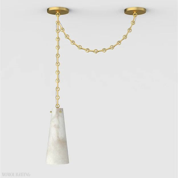 Luccas Contemporary Alabaster 1-Light Chandelier-Momo Lighting