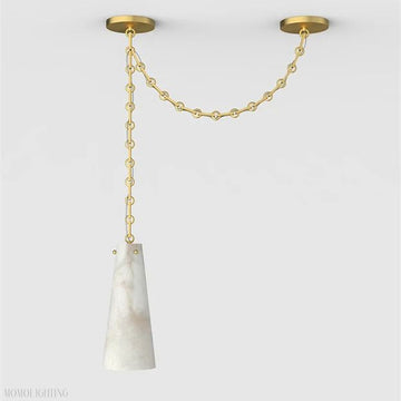 Luccas Contemporary Alabaster 1-Light Chandelier-Momo Lighting