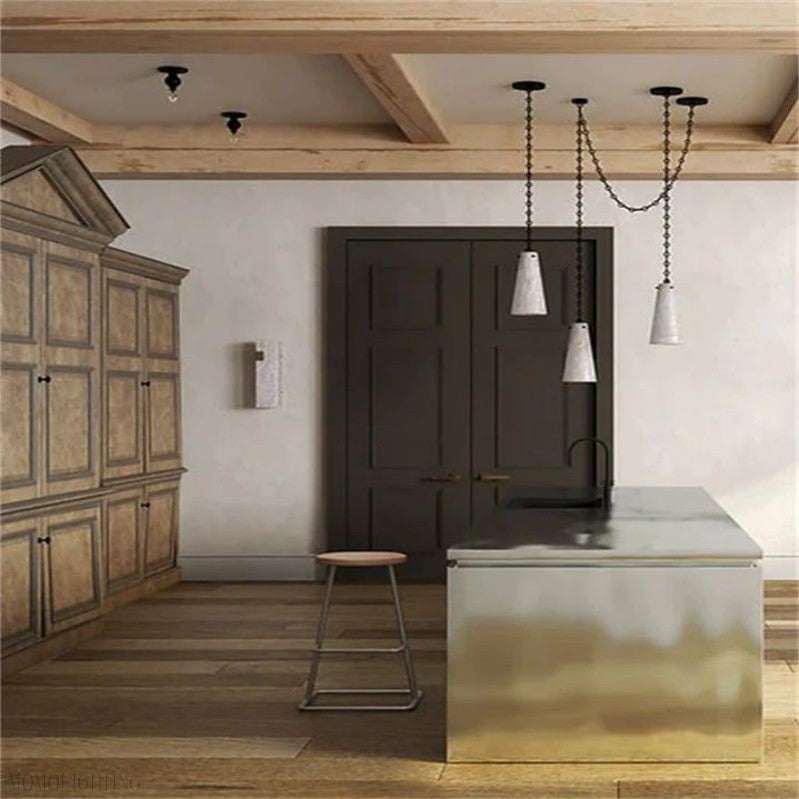 Luccas Contemporary Alabaster 3-Light Chandelier-Momo Lighting